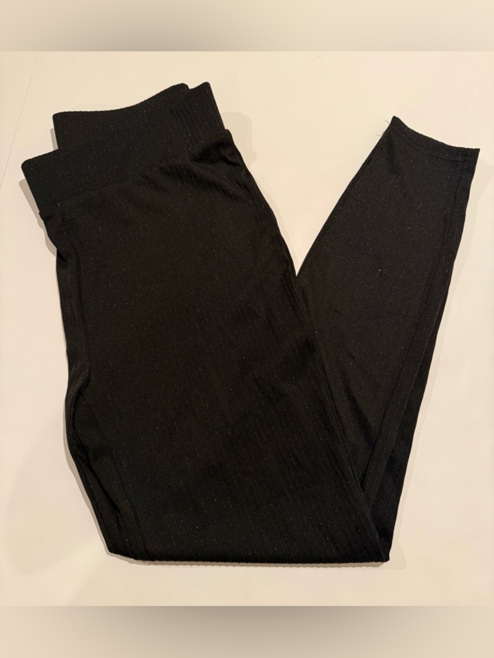 NWT Forever 21 Black Sparkle Ribbed Leggings